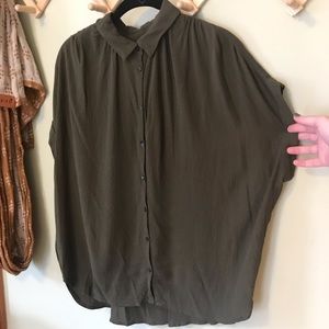 Madewell central drapey shirt in kale